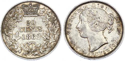 Canada New Brunswick 20 Cents 1862 ... 