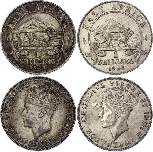 East Africa 2 x 1 Shilling 1941 ... 