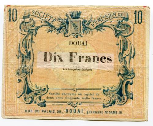 France 10 Francs 1870 Douai; With ... 