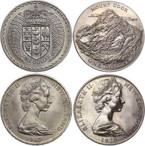 New Zealand 2 x 1 Dollar 1967 - ... 