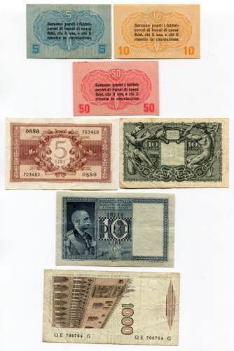 Italy Lot of 7 Banknotes 1916 - ... 