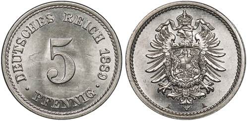 Germany - Empire 5 Pfennig 1889 А ... 