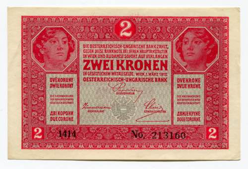 Austria 2 Kronen 1917 P# 21; XF+