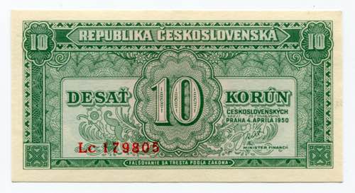 Czechoslovakia 10 Korun 1950 P# ... 
