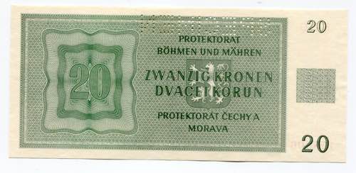 Bohemia & Moravia 20 Korun 1944 ... 