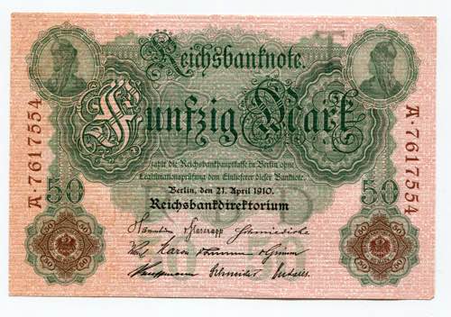 Germany - Empire 50 Mark 1910 P# ... 