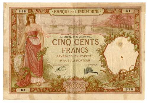 Djibouti 500 Francs 1927 P# 9a