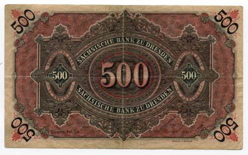 Germany - Empire Saxony 500 Mark ... 