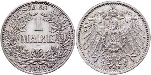 Germany - Empire 1 Mark 1896 A KM# ... 