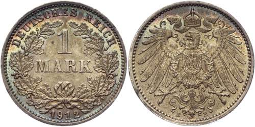 Germany - Empire 1 Mark 1912 E KM# ... 