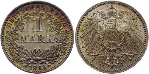 Germany - Empire 1 Mark 1911 G KM# ... 