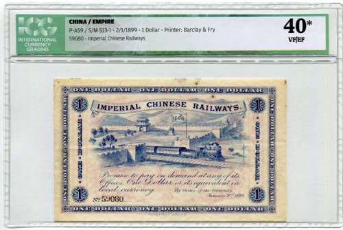 China 1 Dollar 1899 ICG 40 - P# ... 