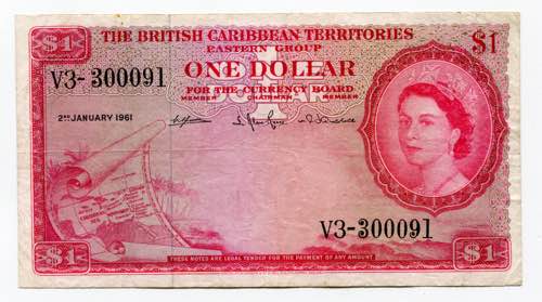 British West Indies 1 Dollar 1961 ... 