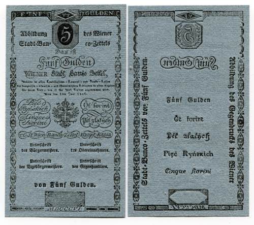 Austria 5 Gulden 1806 Formulare ... 