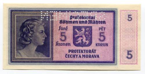 Bohemia & Moravia 5 Korun 1940 ... 
