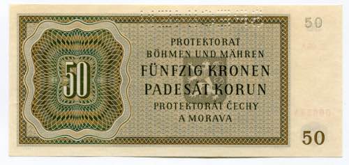 Bohemia & Moravia 50 Korun 1944 ... 