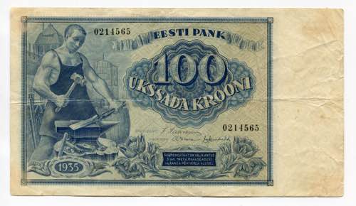 Estonia 100 Krooni 1935 - P# 66a; F