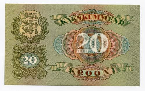 Estonia 20 Krooni 1932 - P# 64a; ... 