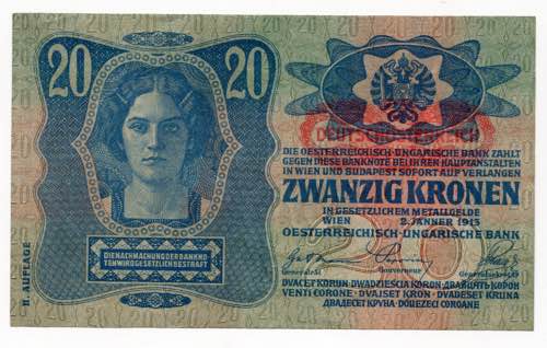 Austria 20 Kronen 1919 - P# 53a; ... 