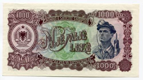 Albania 1000 Leke 1957 - P# 32a; ... 