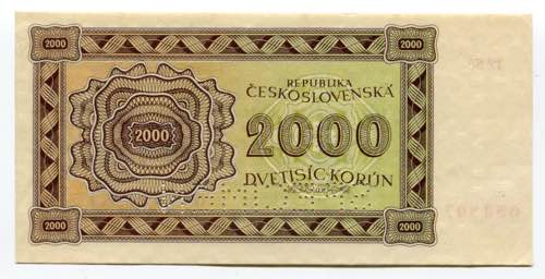 Czechoslovakia 2000 Korun 1945 ... 
