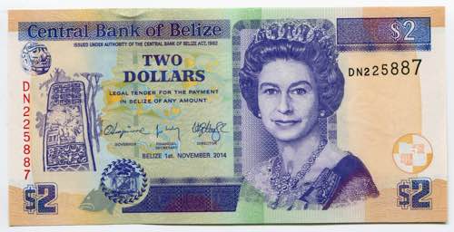 Belize 2 Dollars 2014 - P# 66e; # ... 