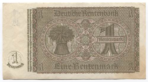 Germany - Third Reich 1 Rentenmark ... 
