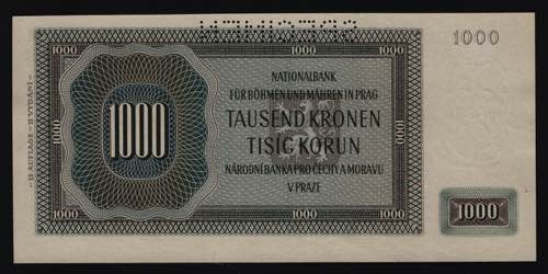 Bohemia & Moravia 1000 Korun 1942 ... 