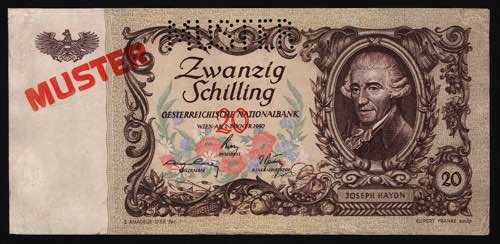 Austria 20 Schilling 1950 Muster ... 