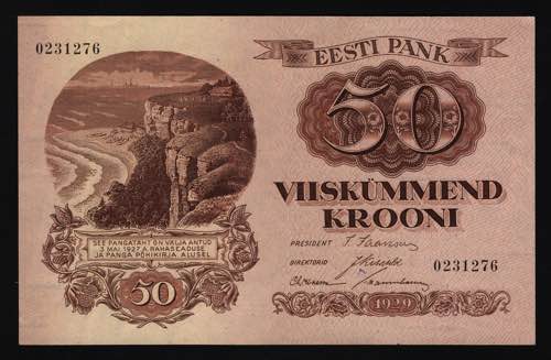 Estonia 50 Krooni 1929 - P# 65; UNC