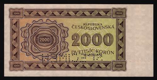 Czechoslovakia 2000 Korun 1945 ... 