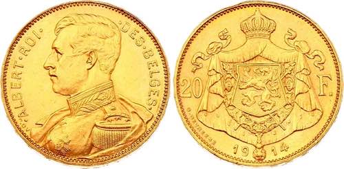 Belgium 20 Francs 1914 - KM# 78; ... 