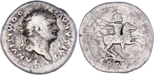 Roman Empire Denarius 81 - 96 (ND) ... 