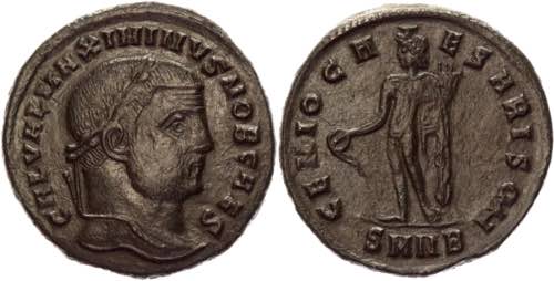 Roman Empire Follis 308 AD, ... 