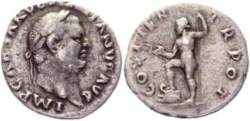 Roman Empire Denarius 70 AD, ... 