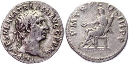 Roman Empire Denarius 100 AD, ... 