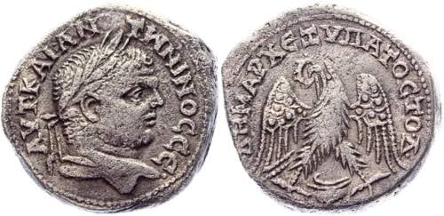 Roman Empire Tetradrachm 215 - 217 ... 
