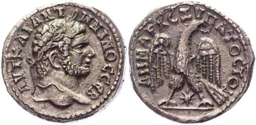 Roman Empire Tetradrachm 215 - 217 ... 