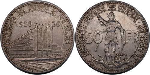 Belgium 50 Franc 1935 - KM# 106, ... 
