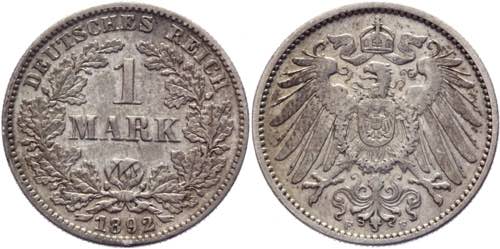Germany - Empire 1 Mark 1892 F - ... 
