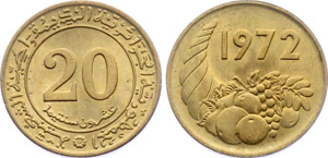 Algeria 20 Centimes 1972 KM#103 UNC