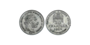 Hungary 10 Krajczar 1869 KM#443.1 Silver ... 