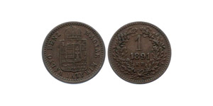 Hungary 1 Krajczar 1891 KM#478 
