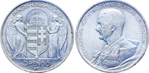 Hungary 5 Pengo 1939 KM# 517 SILVER 