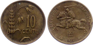 Lithuania 10 Centu 1925 KM# 73 
