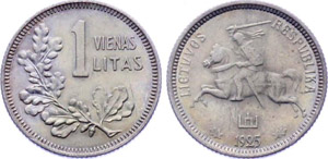 Lithuania 1 Litas 1925 KM# 76 Silver