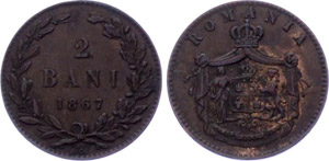 Romania 2 Bani 1867 KM#22 RARE 