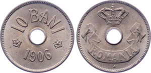 Romania 10 Bani 1906 J KM#32 UNC
