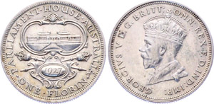 Australia 1 Florin 1927 KM#31 Silver George V