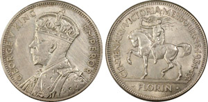 Australia 1 Florin 1934-35 KM# 33. Silver. ... 